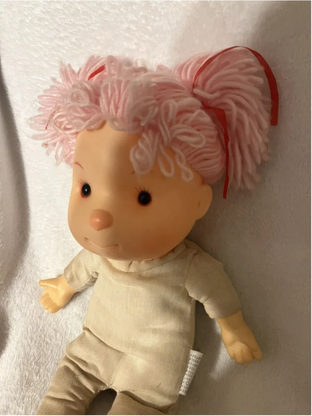 Vintage 1980s Komfy Kid Ice Cream Girl Doll Pink Yarn Hair NO OUTFIT SEE